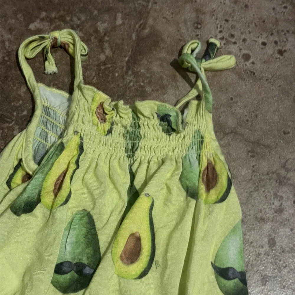 Posh Peanut Baby Girls 0-3 Months Green Avocado Ruffle Romper Outfit Bamboo
